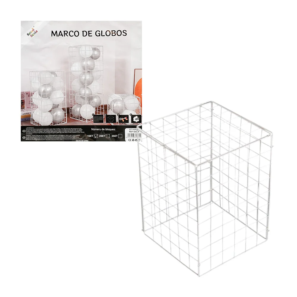 Set de rejas armables en forma de cubo, de plástico blanco con medida de 29x29cm