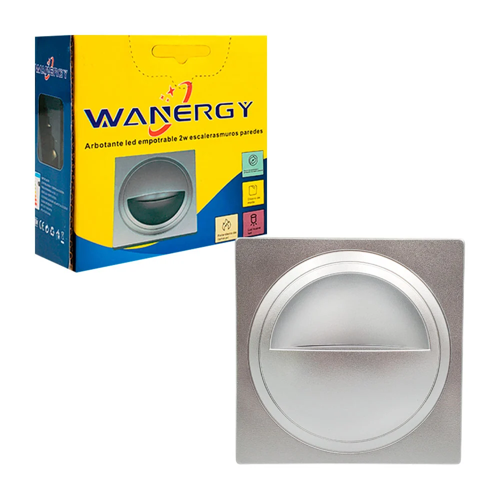 Arbotante led empotrable wanergy 2w con sensor de movimiento para escaleras