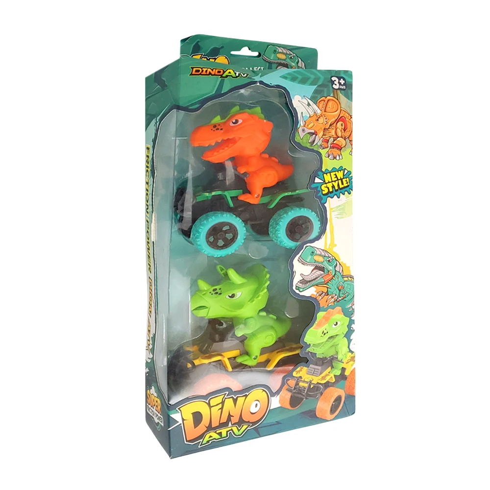 Paquete con 2 cuatrimotos de fricción con dinosaurios, varios modelos / dino atv