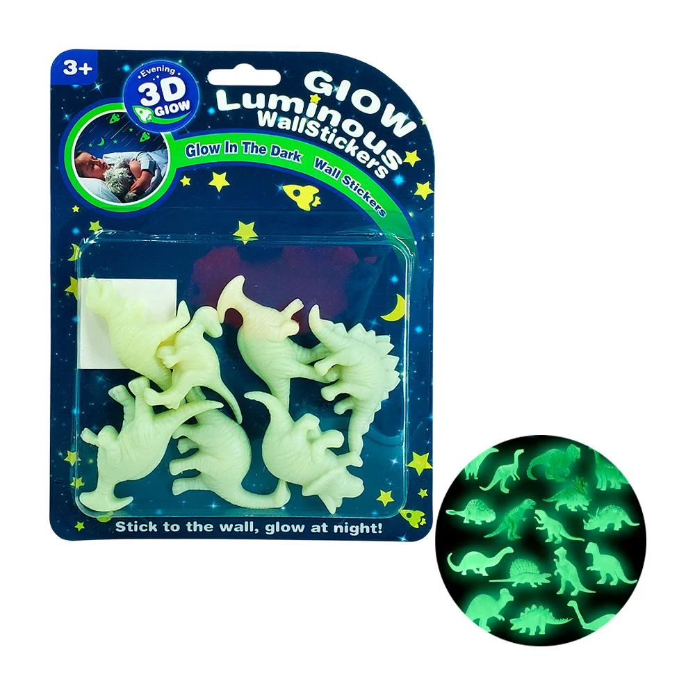 Blíster con 7 figuras de dinosaurios que brillan en la oscuridad / 77222