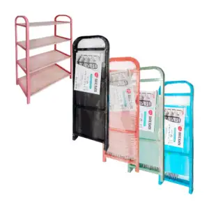 Organizador zapatero con varas metálicas y 4 niveles / shoe rack / 88…
