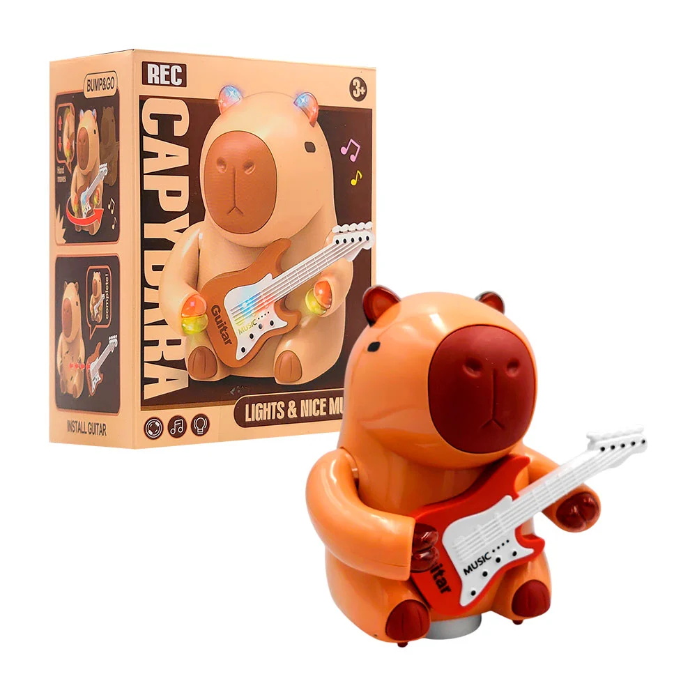 Juguete móvil con forma de capibara con guitarra + luces y música / 8899-332