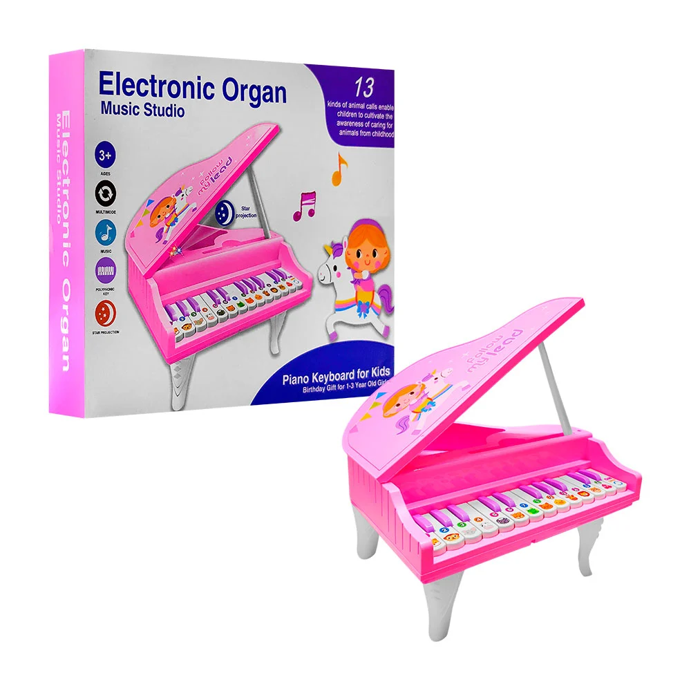 Piano organo musical electrónico interactivo con proyector de estrellas / 918-2