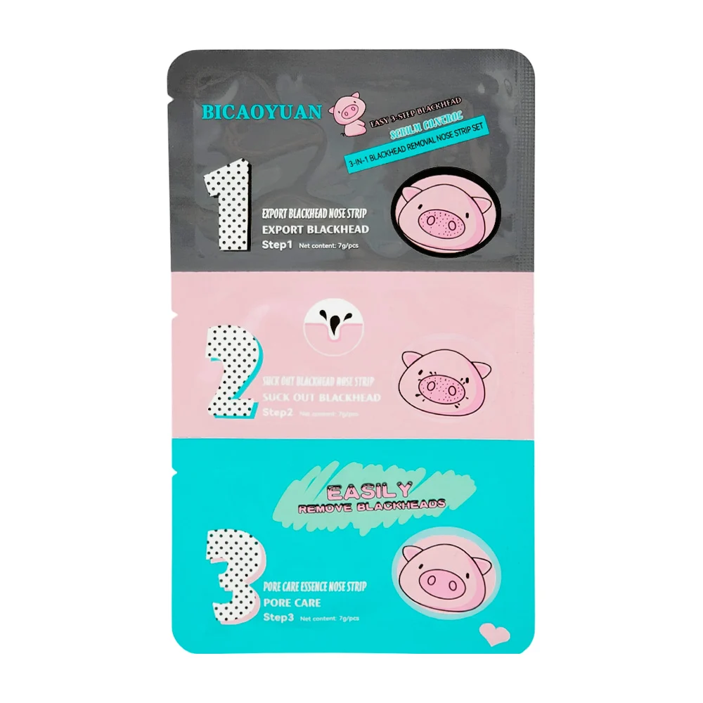 Mascarilla facial 3 pasos bicaoyuan para puntos negros de la nariz, 7gx3 / 9319