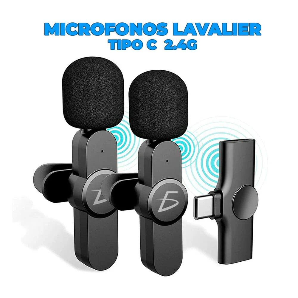 Micrófono doble inalámbrico de solapa ...
