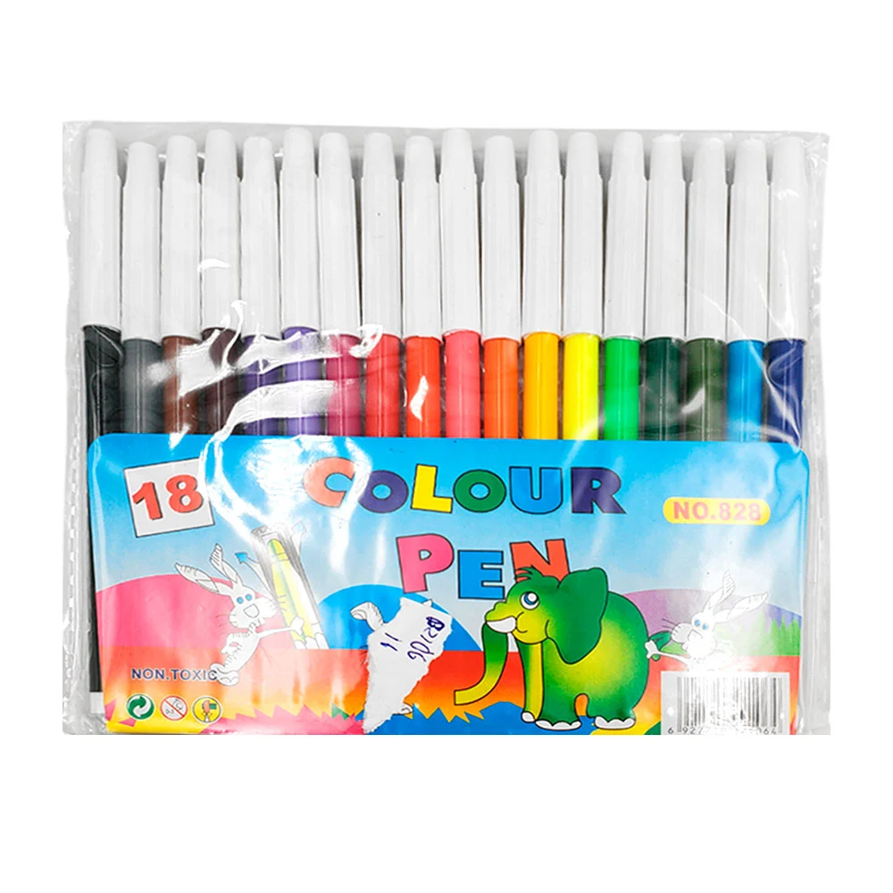 Paquete con 18 plumones delgados colour pen de punta fina / b2106