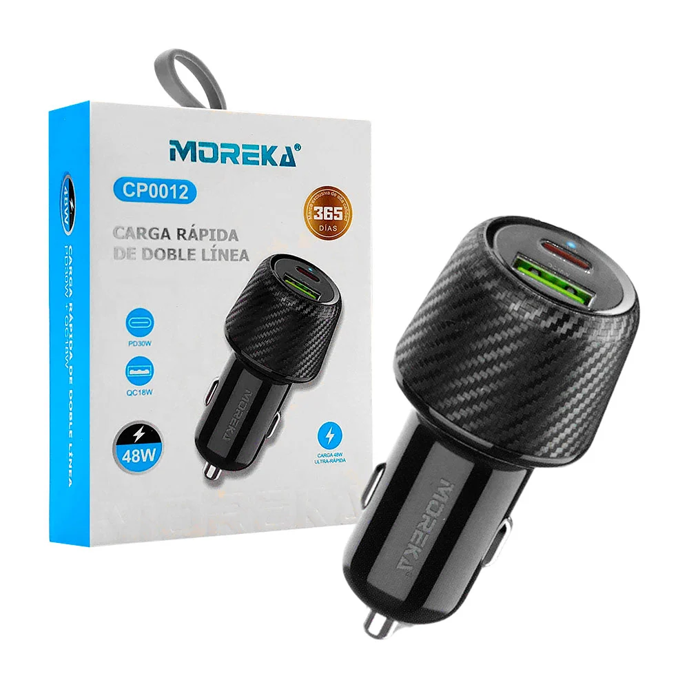 Plug cargador, carga rápida 48w con doble puerto de carga usb y usb-c / cp0012