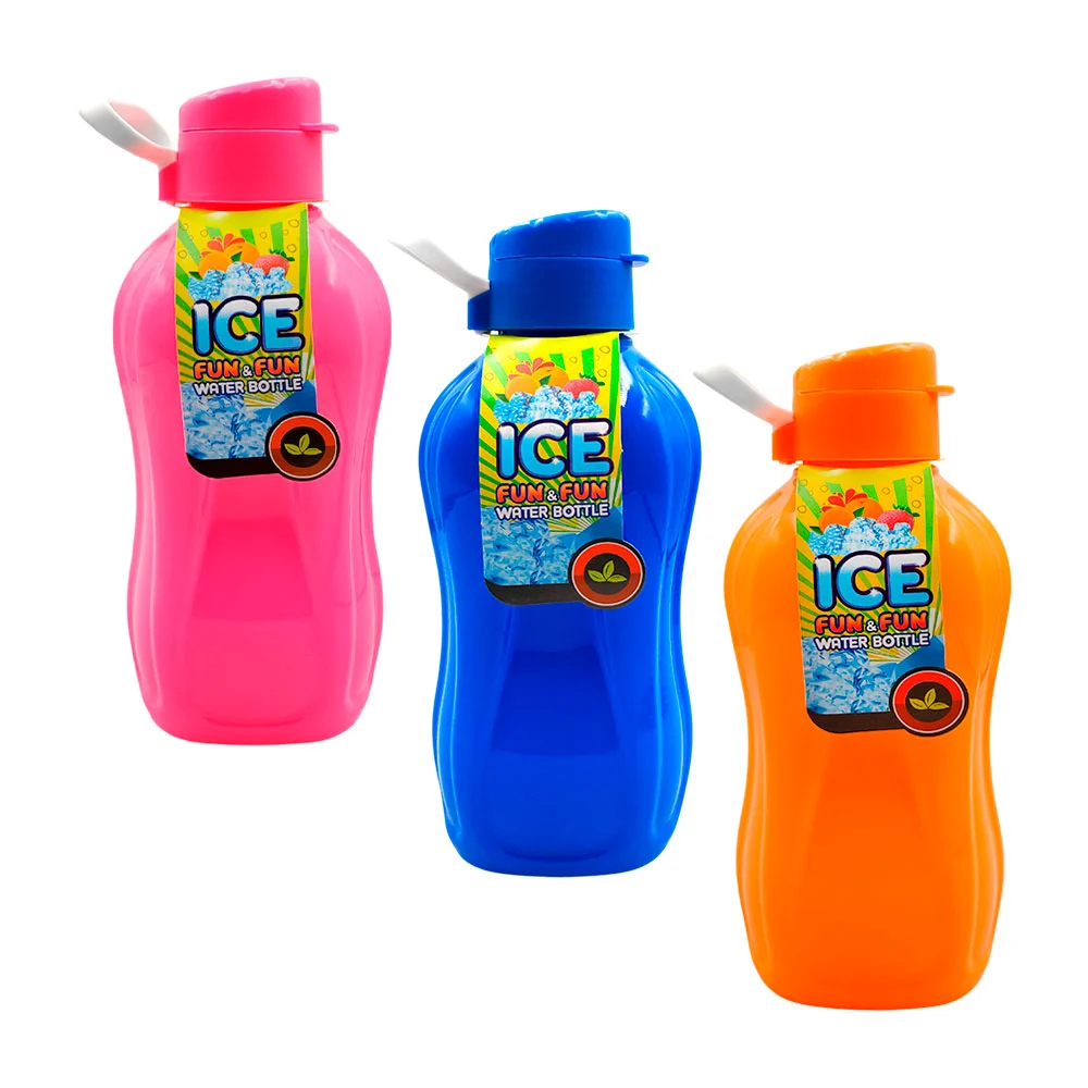 Botella de plástico de 1L cilíndrica con asa, variedad de colores