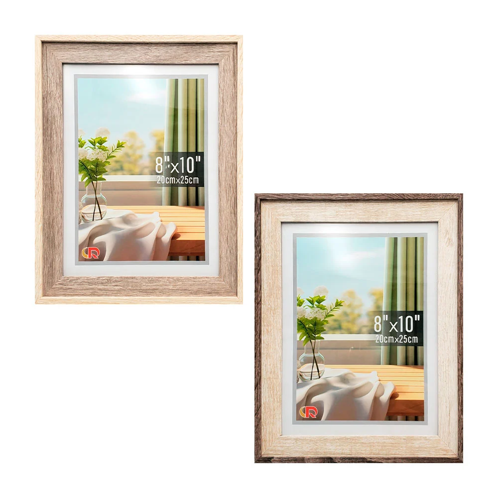 Portarretrato 20x25cm con diseño de madera doble color, variedad