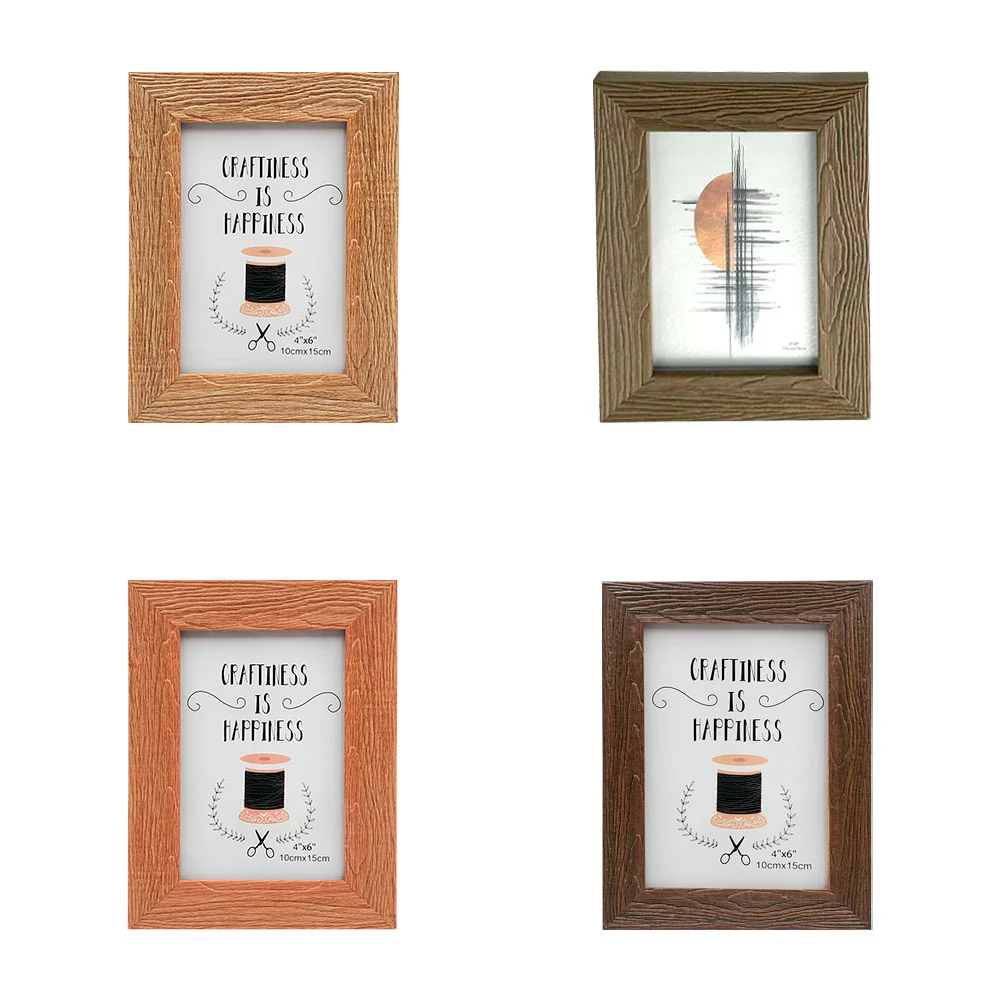 Portarretrato decorativo de 10x15cm y marco con textura tipo tronco de árbol, variedad