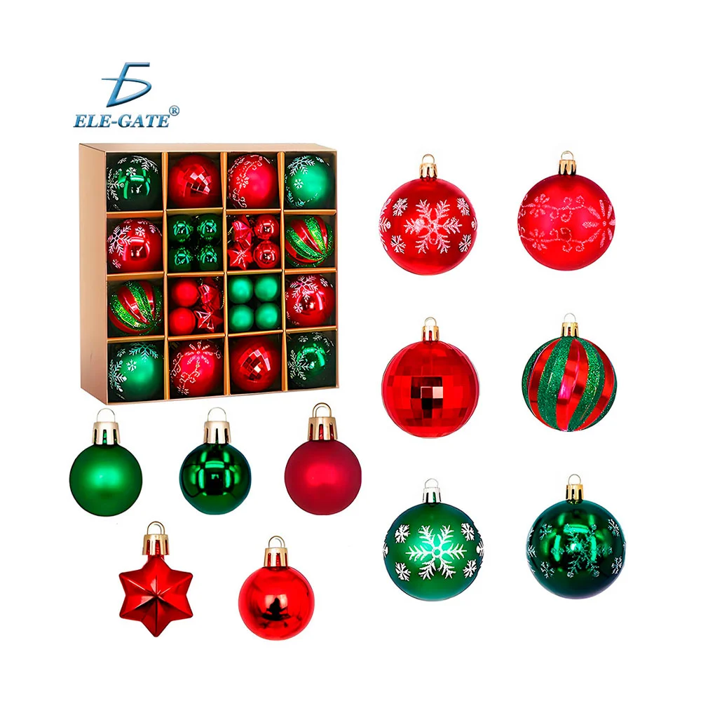 Paquete con 44 esferas navideñas tipo c...