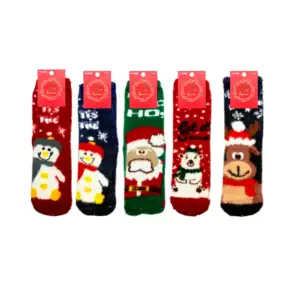Par de calcetines talla 35-40, diseño de personajes navideños, varied…