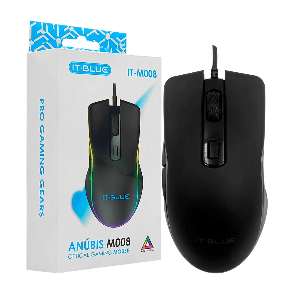Mouse gamer alámbrico con botones laterales, diseño ergonómico / it-m008