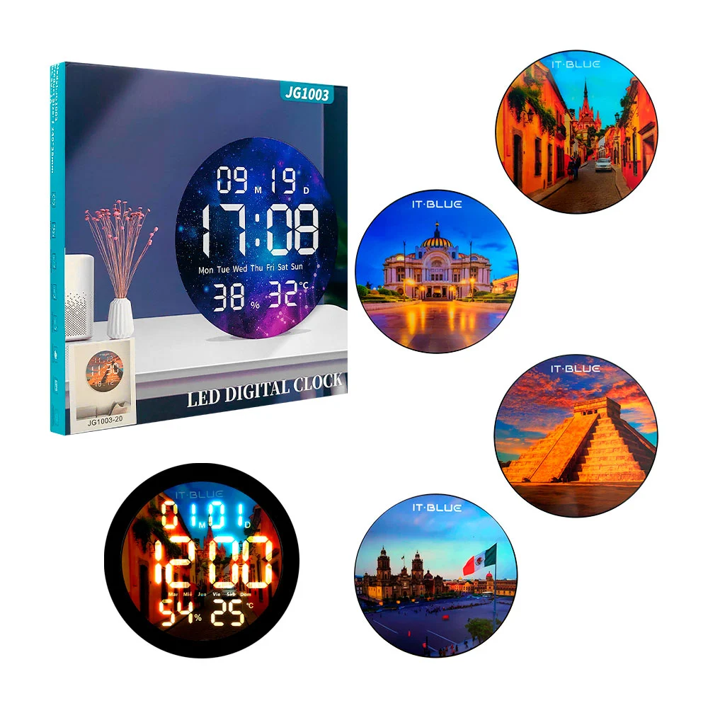Reloj digital con diseño estampado para pared, variedad de diseños / jg1003
