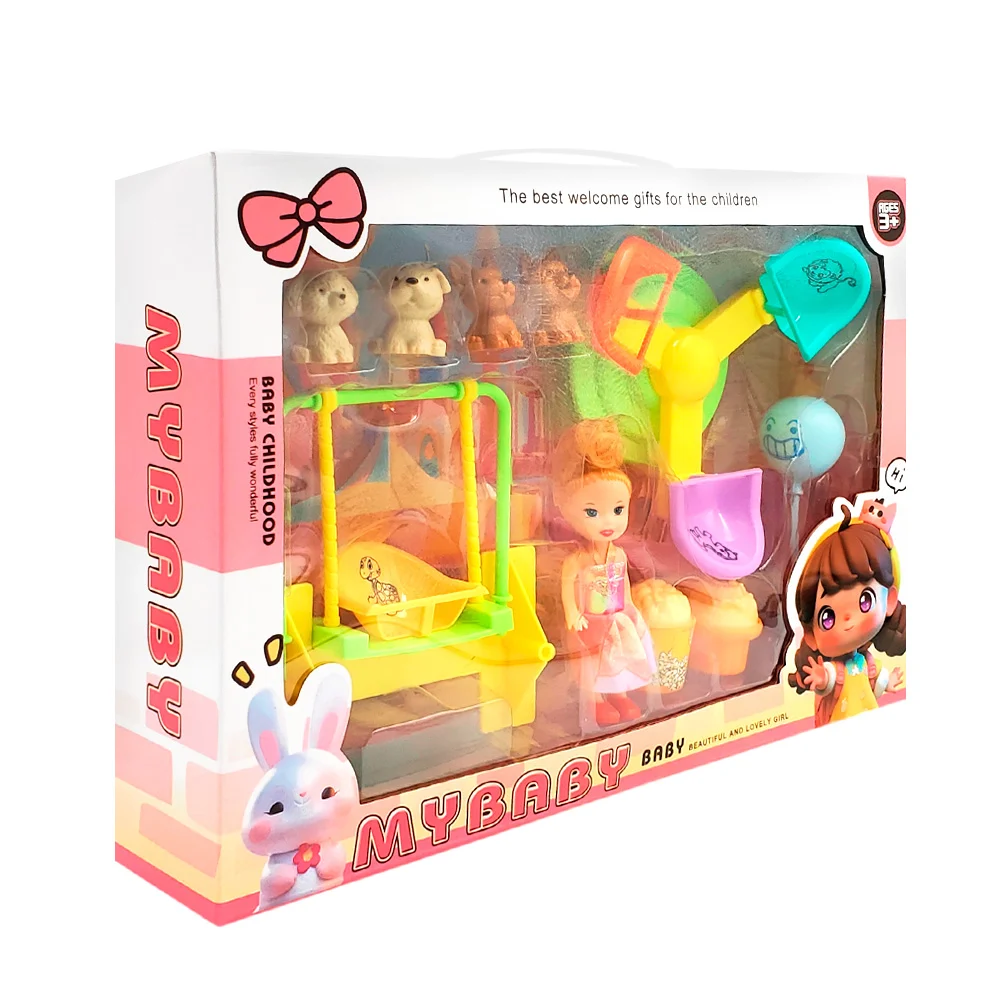 Set de juguete con temática parque de diversiones + muñeca y accesorios