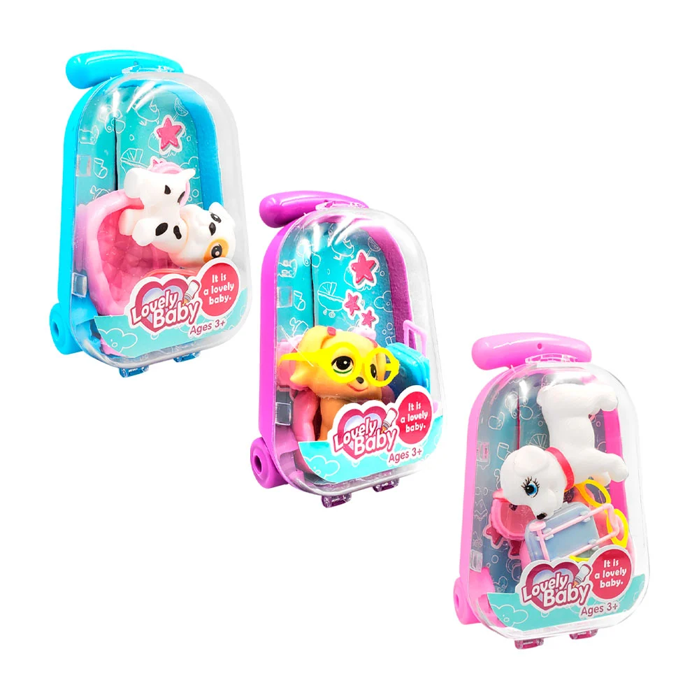 Juguete infantil tipo mochila con mini perrito y mini accesorios, variedad