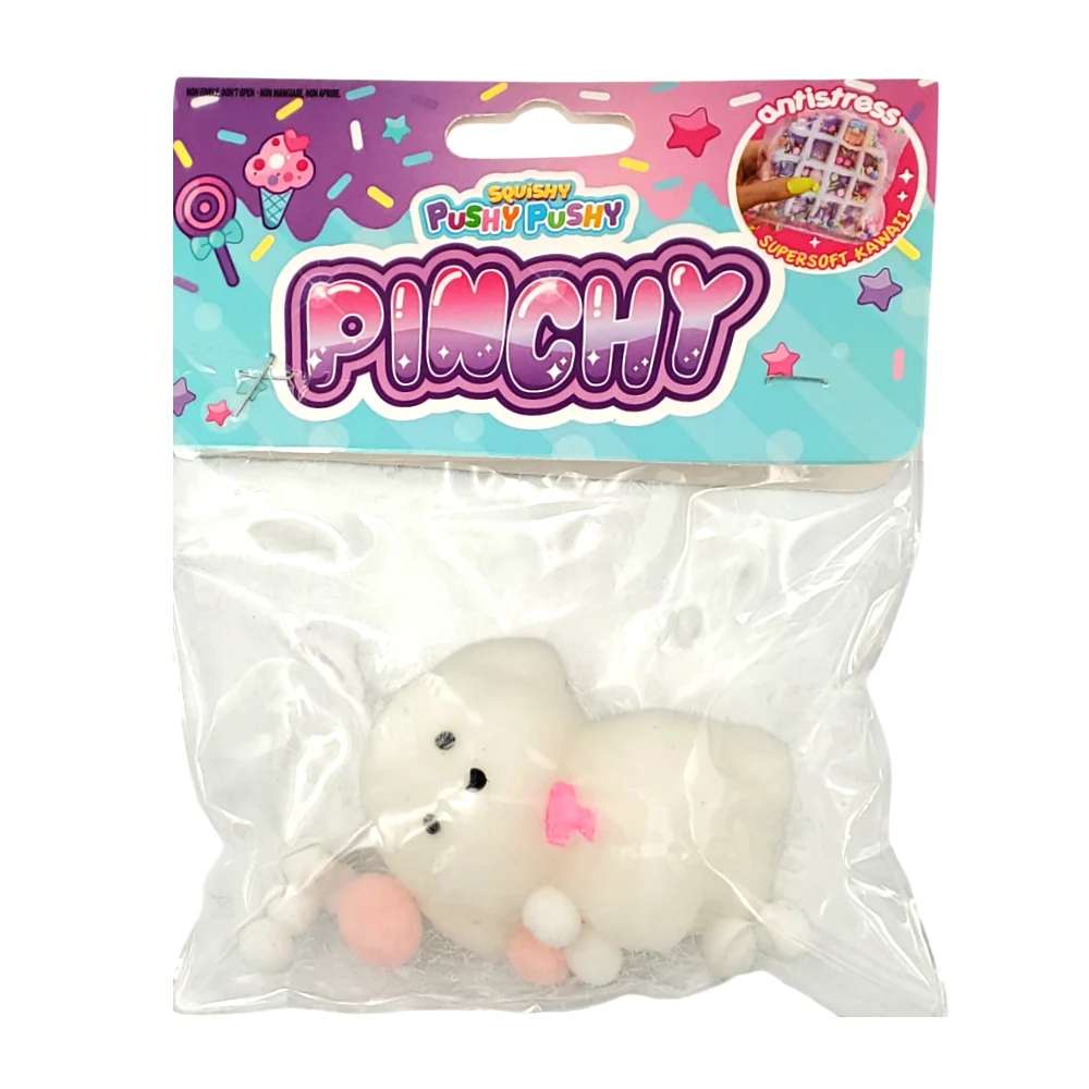 Bolsa transparente squishy suave en forma de animalito kawaii y bolitas suaves