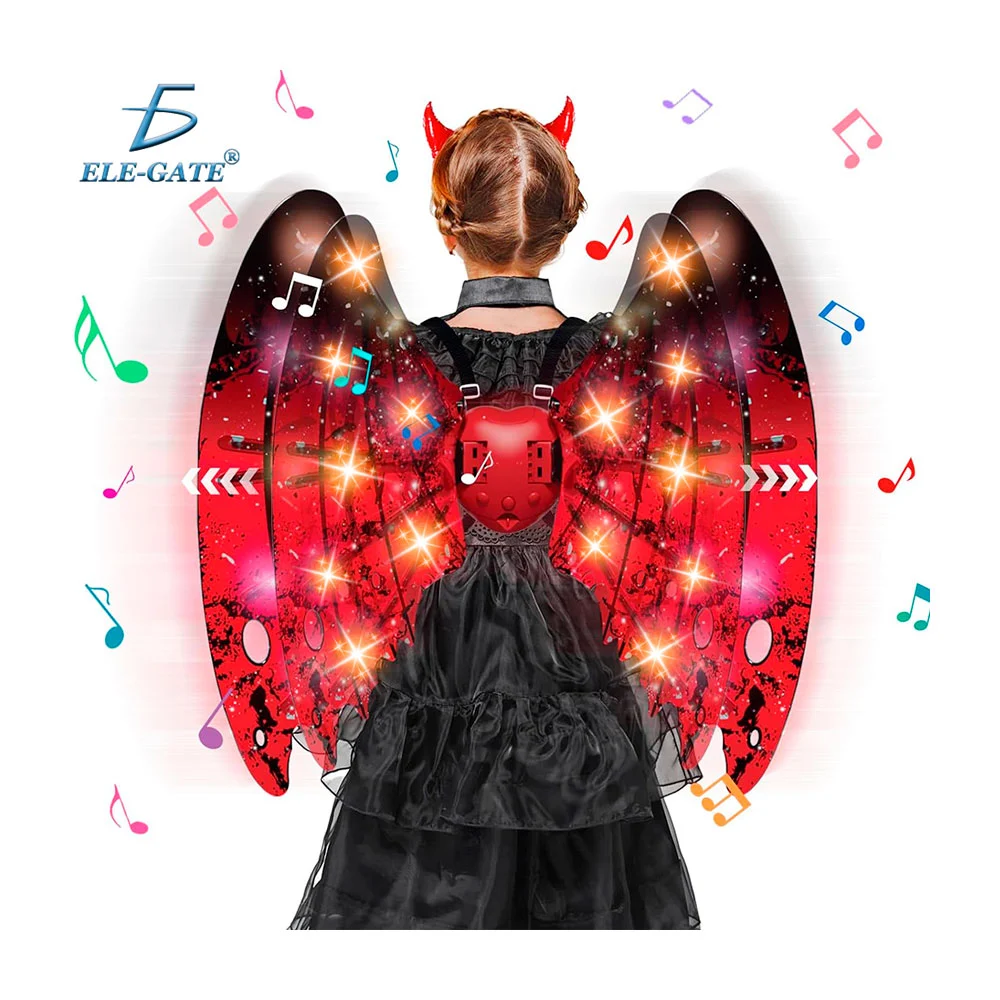 Alas de maléfica con movimiento, sonido y luz rgb / jug.34.2