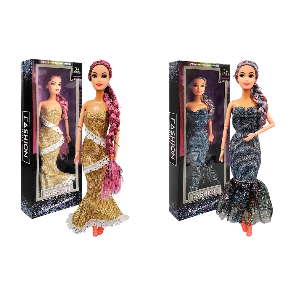 Muñeca fashion doll con vestido brillante, variedad de modelos / jz135b6