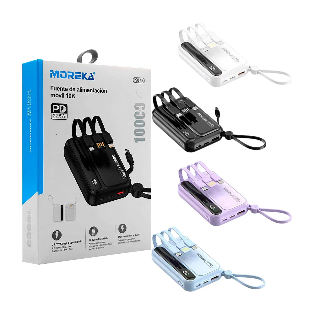Power bank moreka 10000mah, pantalla y m...
