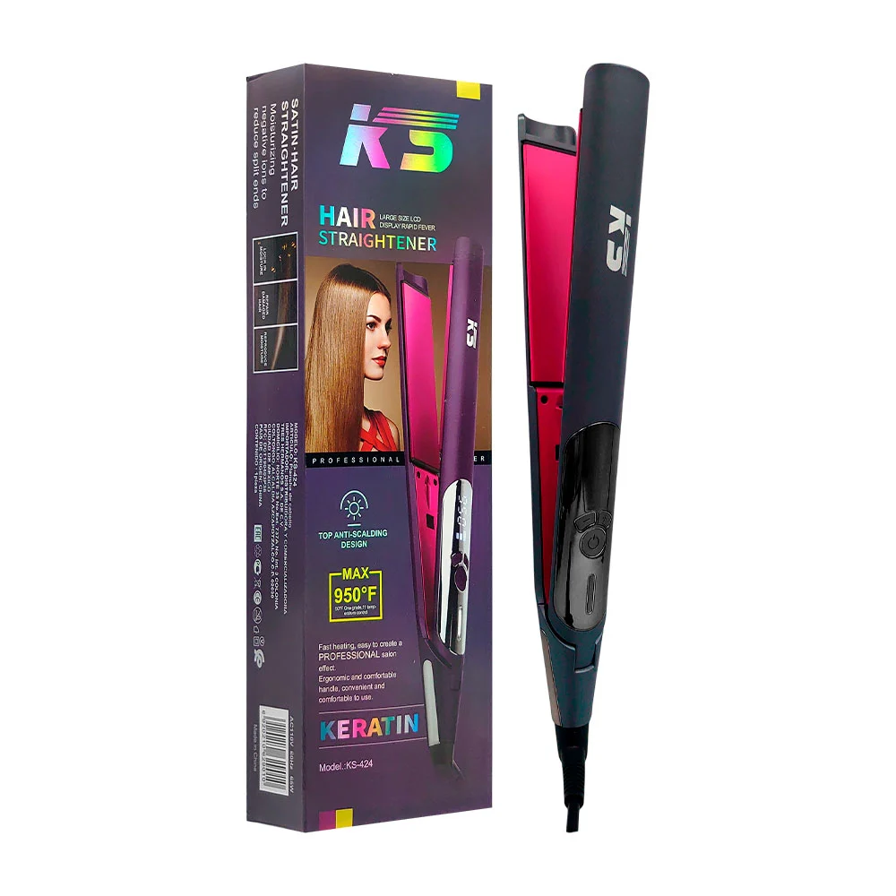 Plancha alaciadora profesional ks para el cabello, pantalla indicadora, variedad