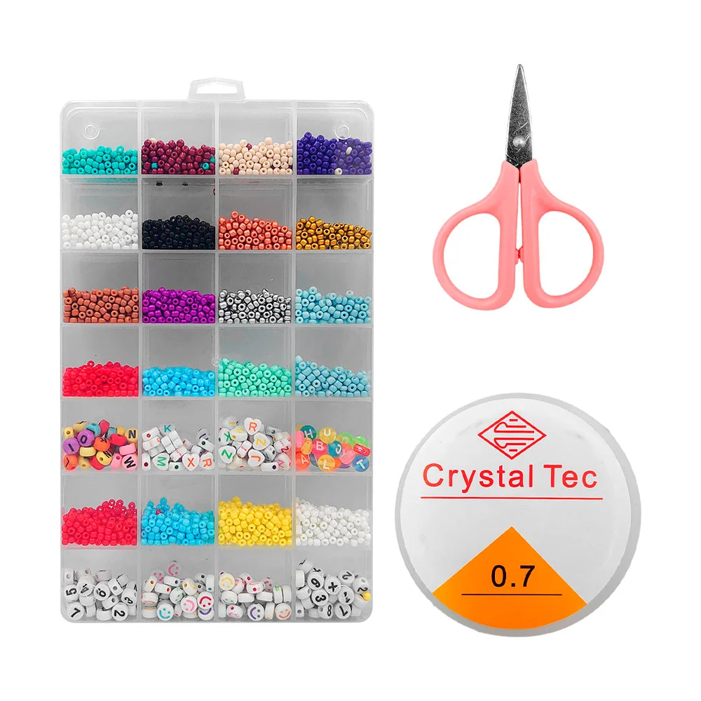 Kit de bisuteria pedreria para hacer pulseras, variedad de accesorios / ln80-c02