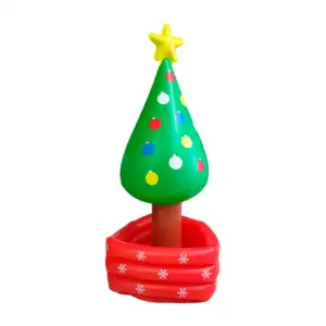 Árbol navideño inflable 1.2mts, con base y adornos estampados, varied…