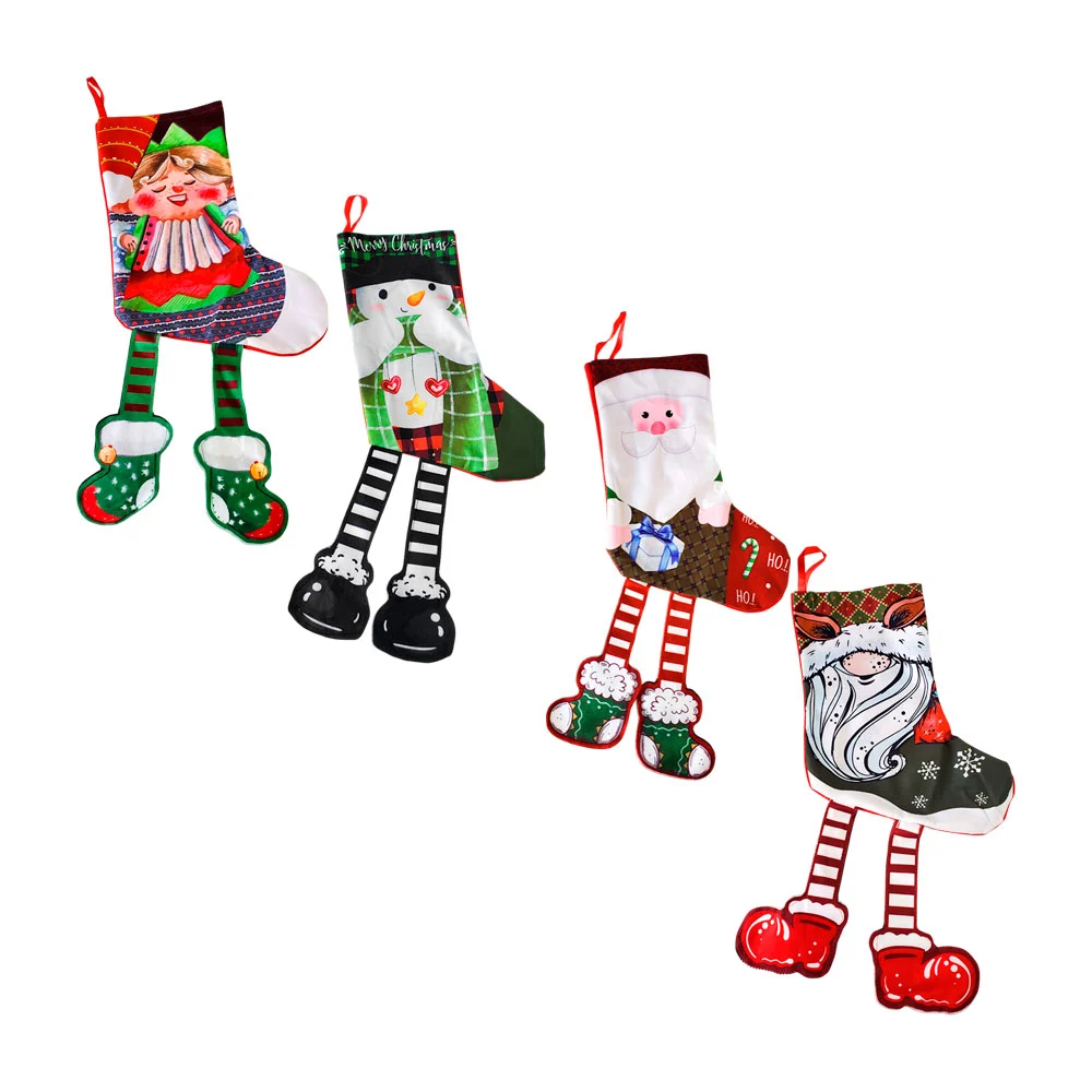 Bota navideña colgante con estampado de...