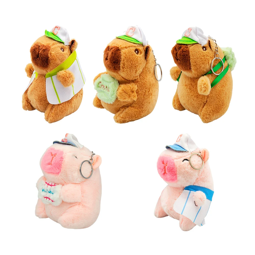 Llavero en forma de capibara afelpado con ropa o globito, 15cm / lu9171
