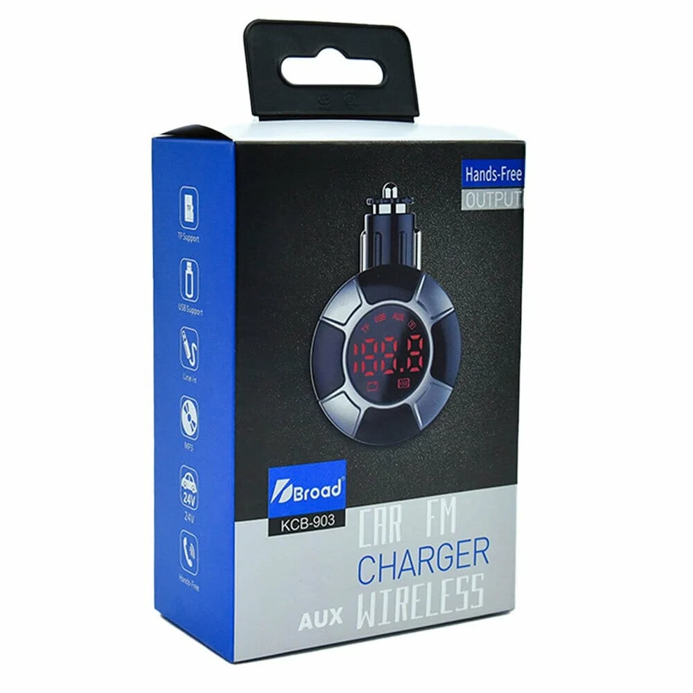 Transmisor de bluetooth kcb-903 car fm charger aux wireless mp-903