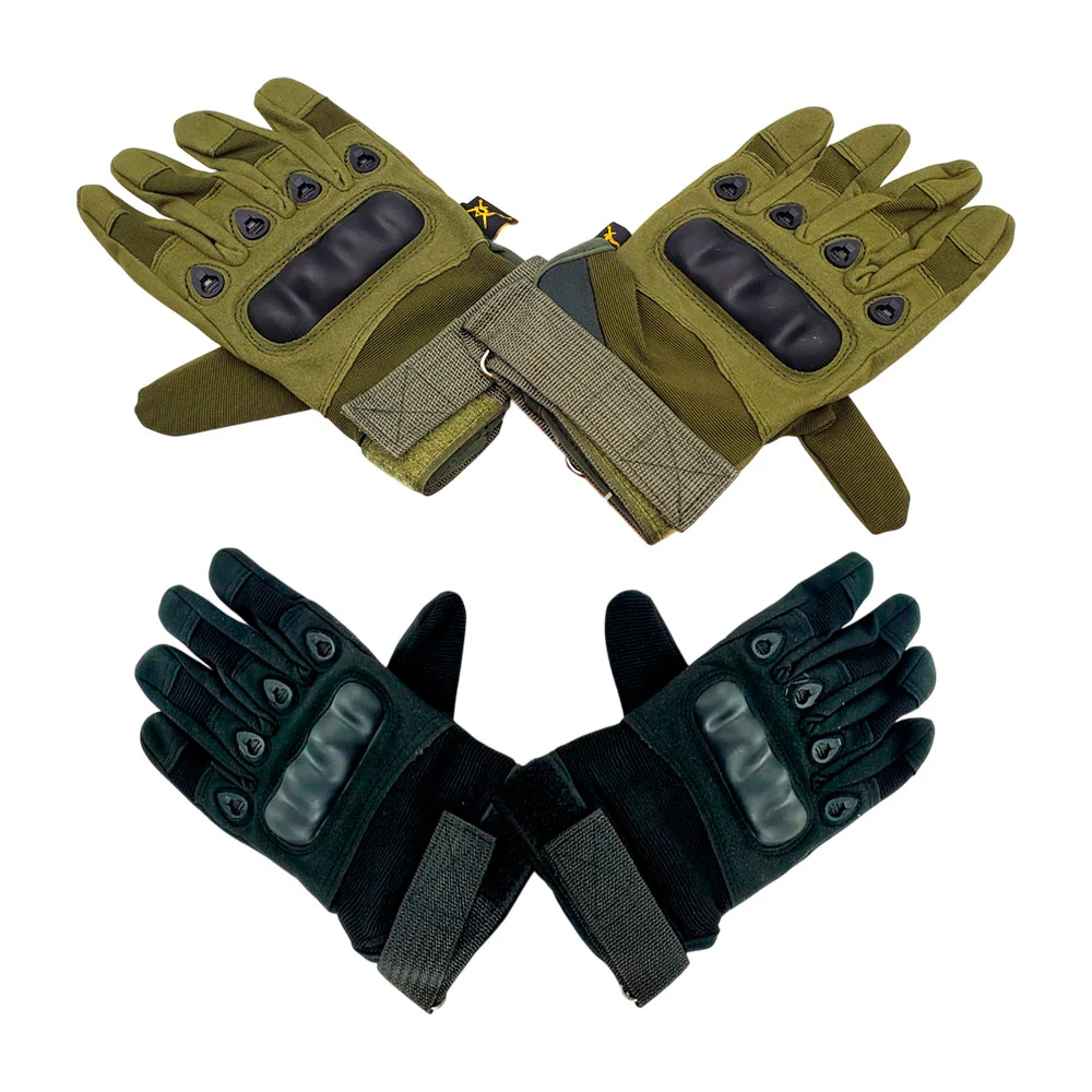 Par de guantes multifuncionales de tela con broches de velcro ajustables, protección de nudillos y dedos para motociclista, variedad de colores / mtt-101 / jfstb1 / fullfinger glove