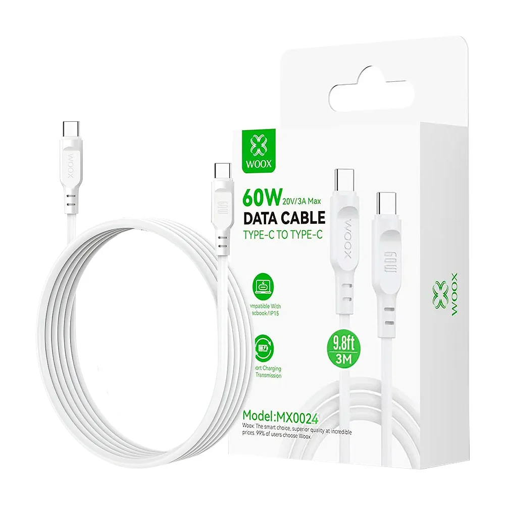 Cable de transferencia de datos y carga rápida de 60w, con entrada tipo c a c