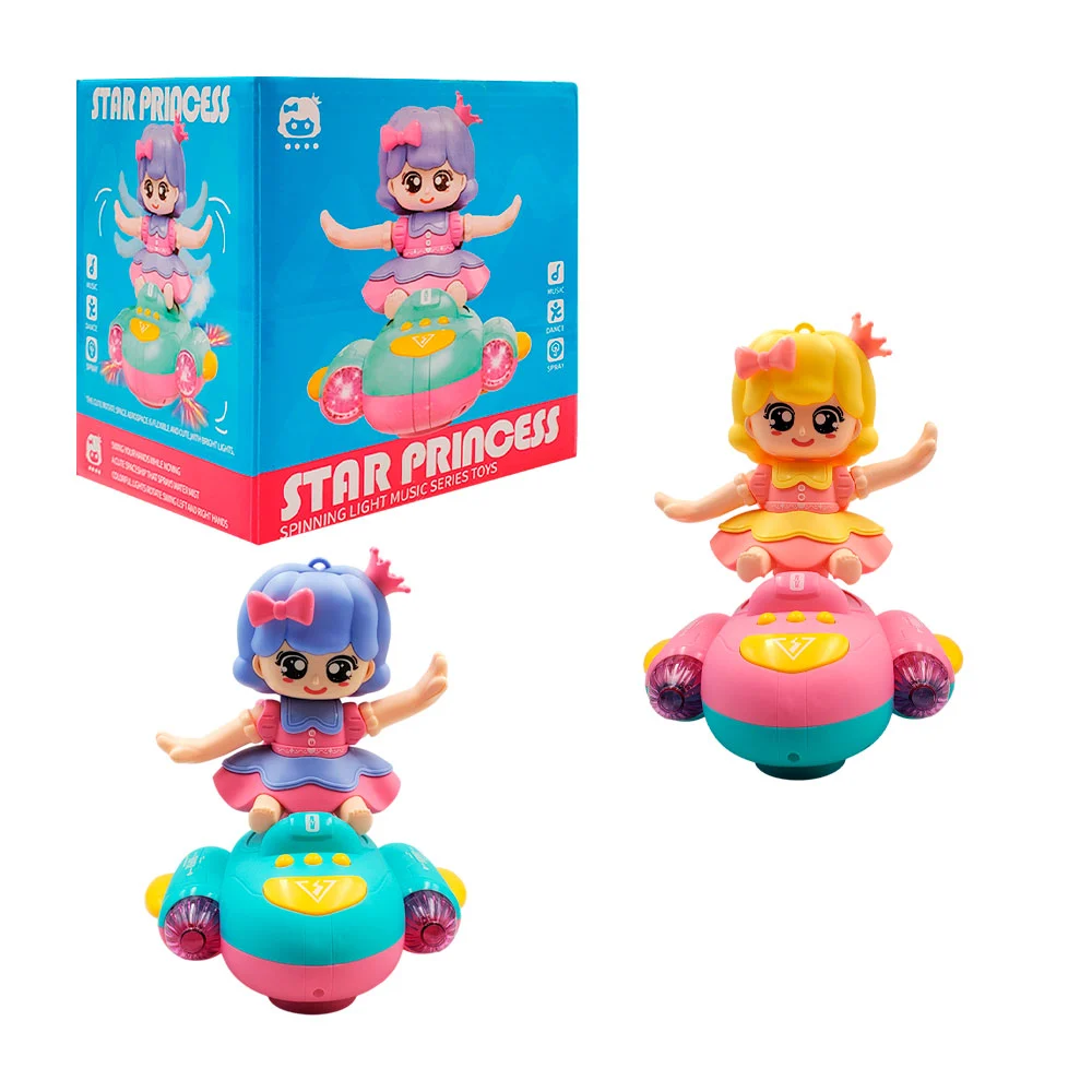 Muñeca móvil star princess con luces, música y lanzador de spray / qb-170y
