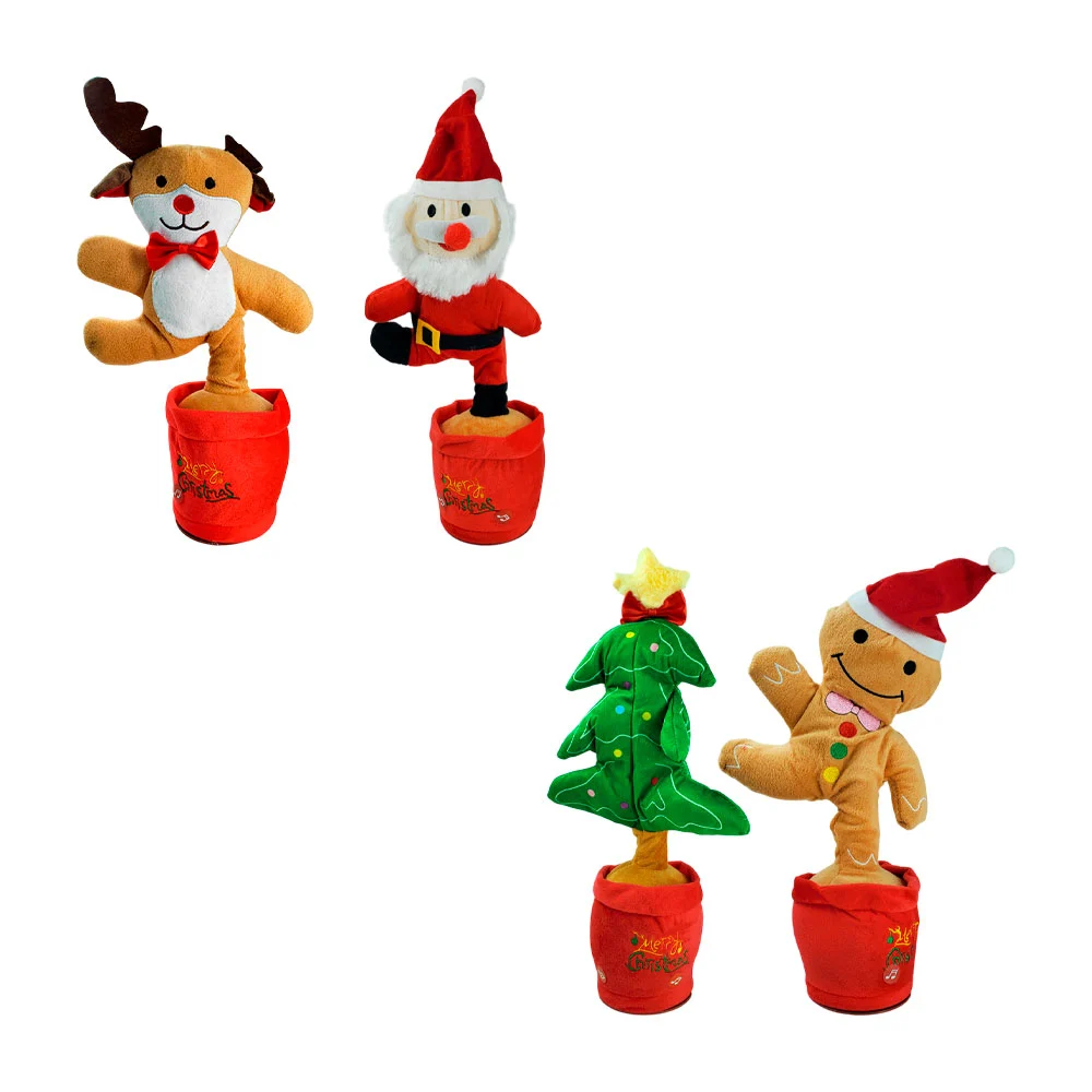 Muñeco tipo cactus bailarin en forma de personajes navideños / reno-ba