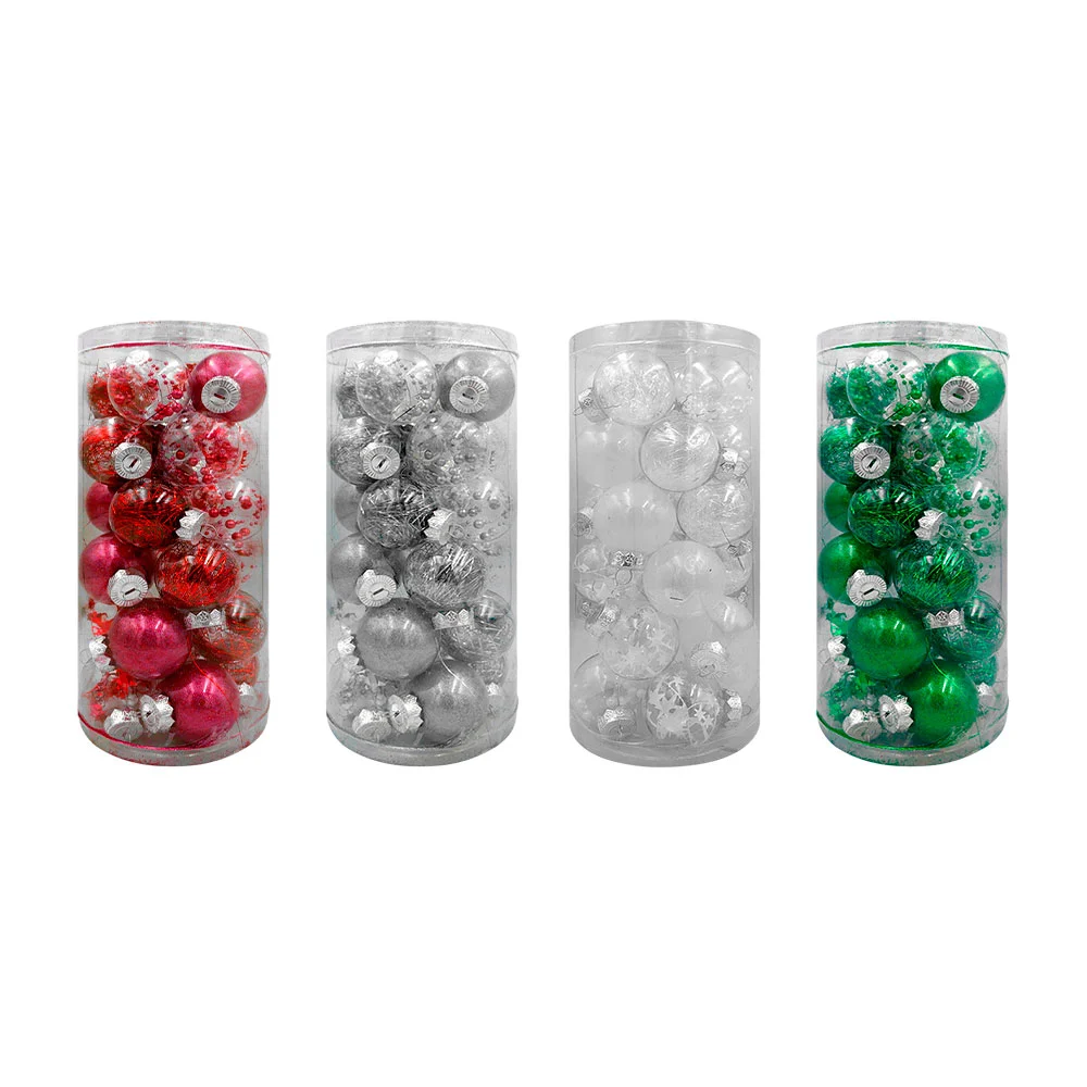 Paquete con 24 esferas transparentes con encapsulado de estrellas, escarcha, perlas y diamantina, variedad de colores / sds4151