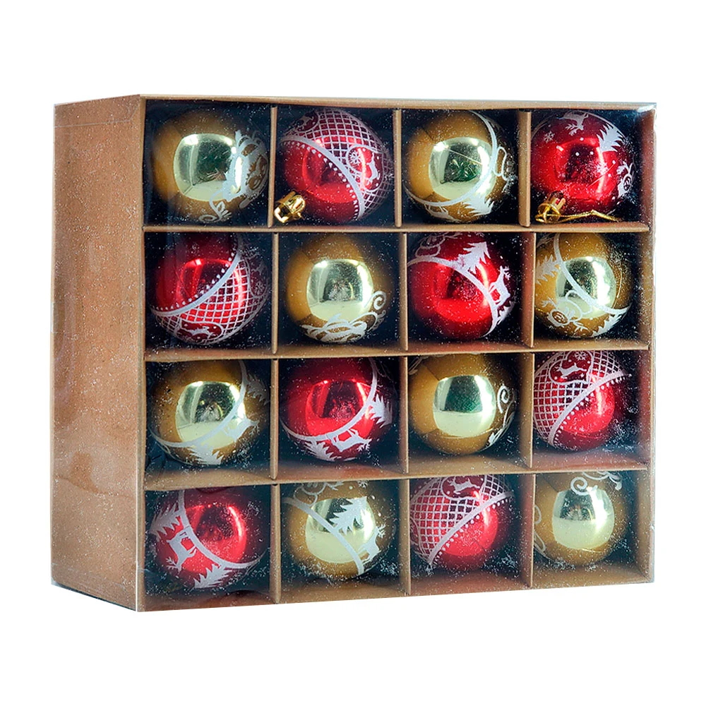 Paquete con 16 esferas 7cm, tono metáli...