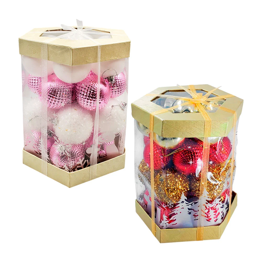 Paquete con 28 esferas lisas, con relieve y textura, variedad de colores