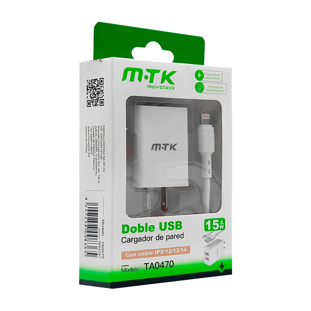 Combo cargador con cable usb a tipo c y ...