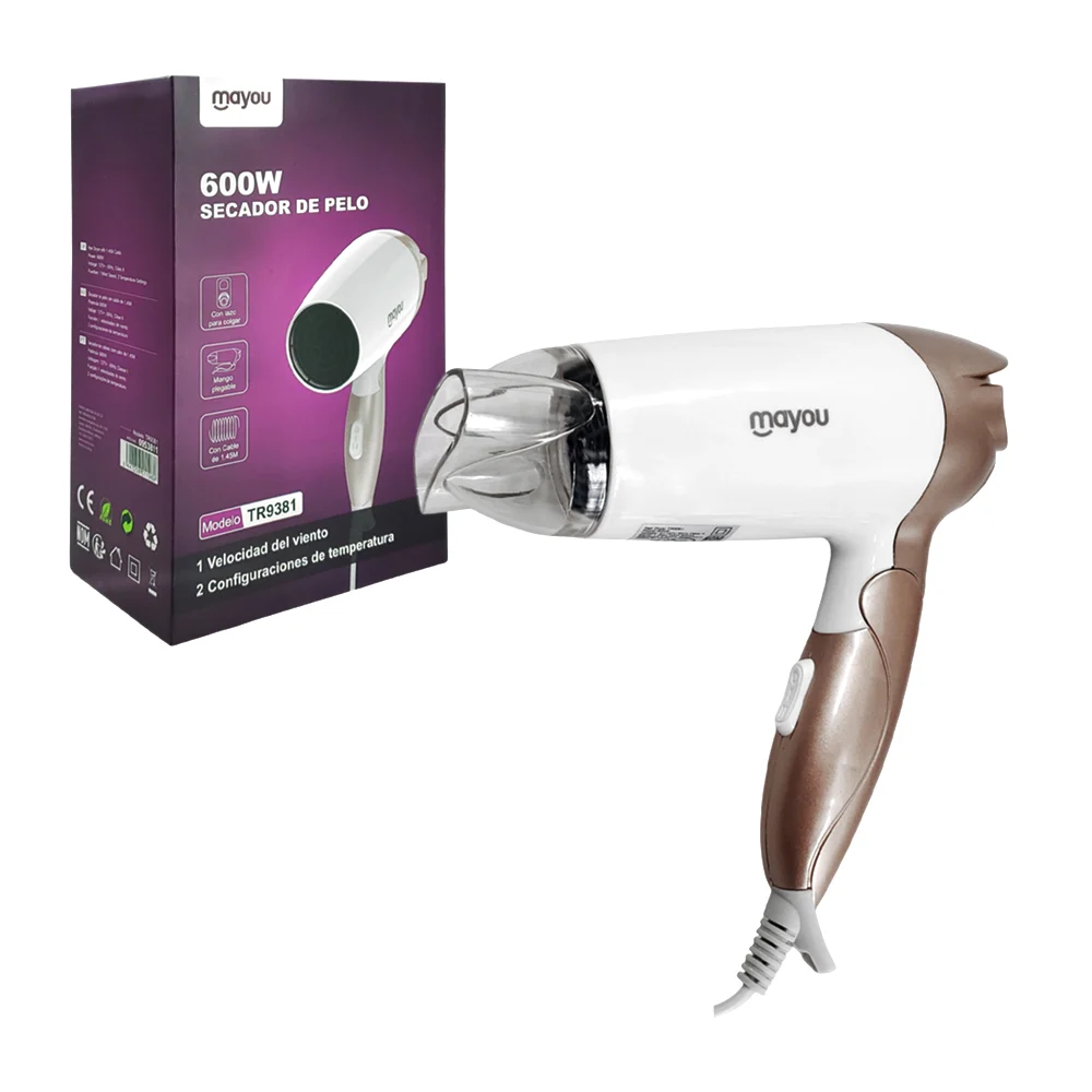 1pza Secadora para el cabello pequeña, plegable, bicolor, variedad de funciones