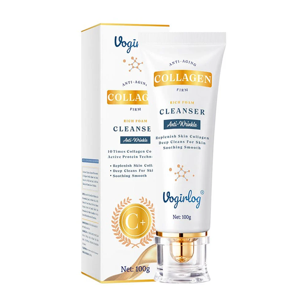 Gel limpiador facial anti arrugas con extracto de colágeno, 100g / vogirlog