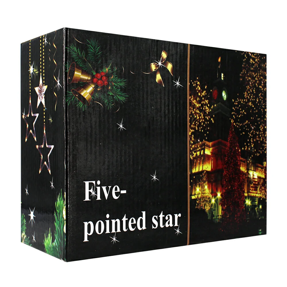 Serie de luz cálida con decoración de estrellas y copos de nieve / five-pointed star / xxk-192y