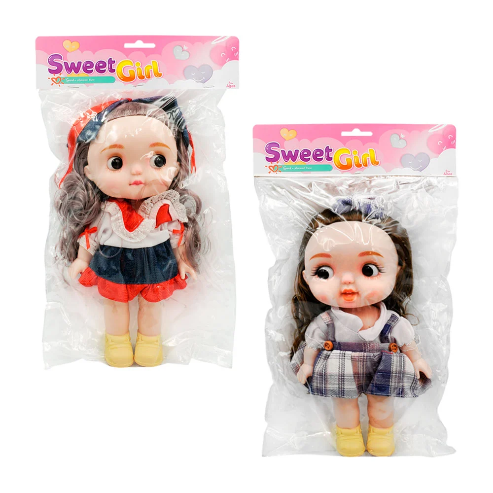 Muñeca sweet girl infantil 30cm con carita de emoción, variedad de modelos