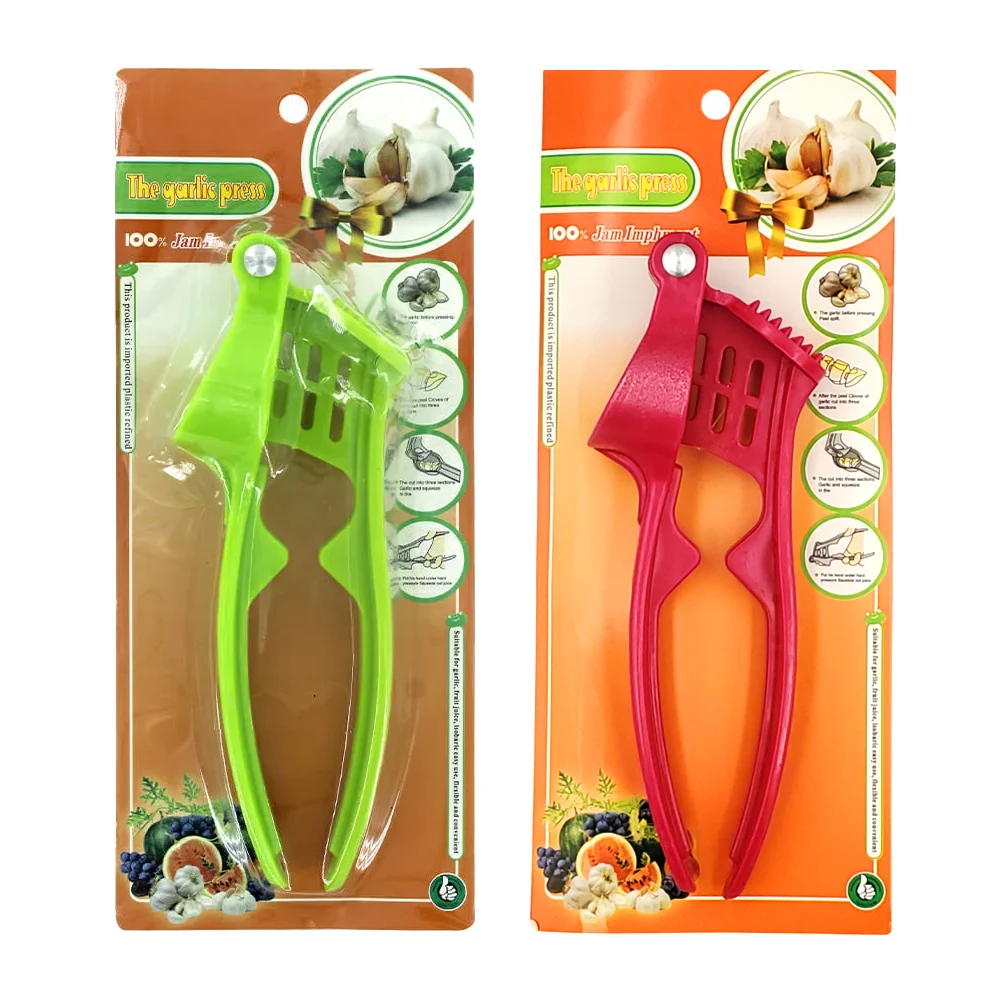 Prensa picadora de plástico manual para ajos, variedad de colores / the garlic press / ysq19