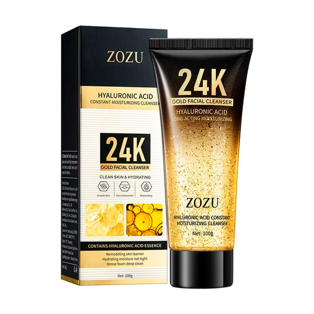 Limpiador facial zozu con extracto de ácido hialurónico y oro 24k, 100g / 51315