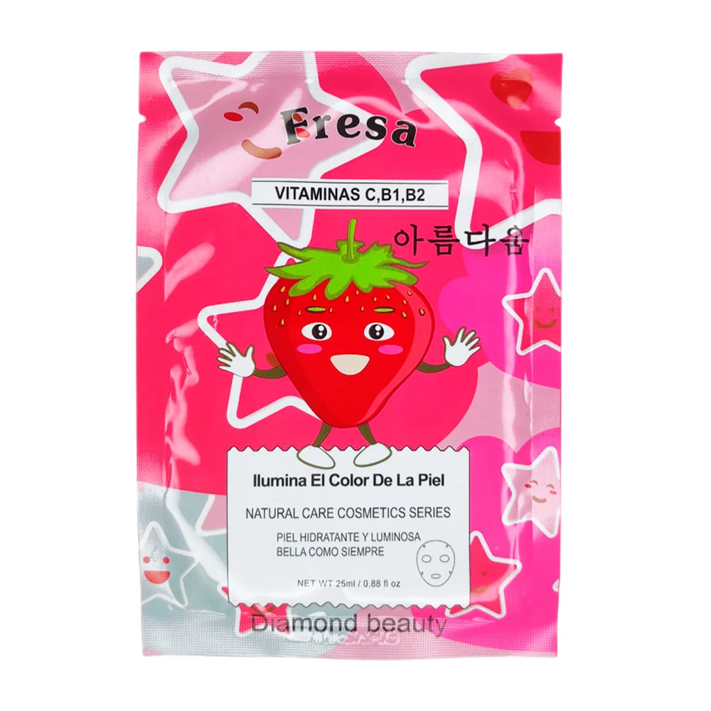 Mascarilla facial hidratante bicaoyuan con extracto de fresa, 25ml / a-47