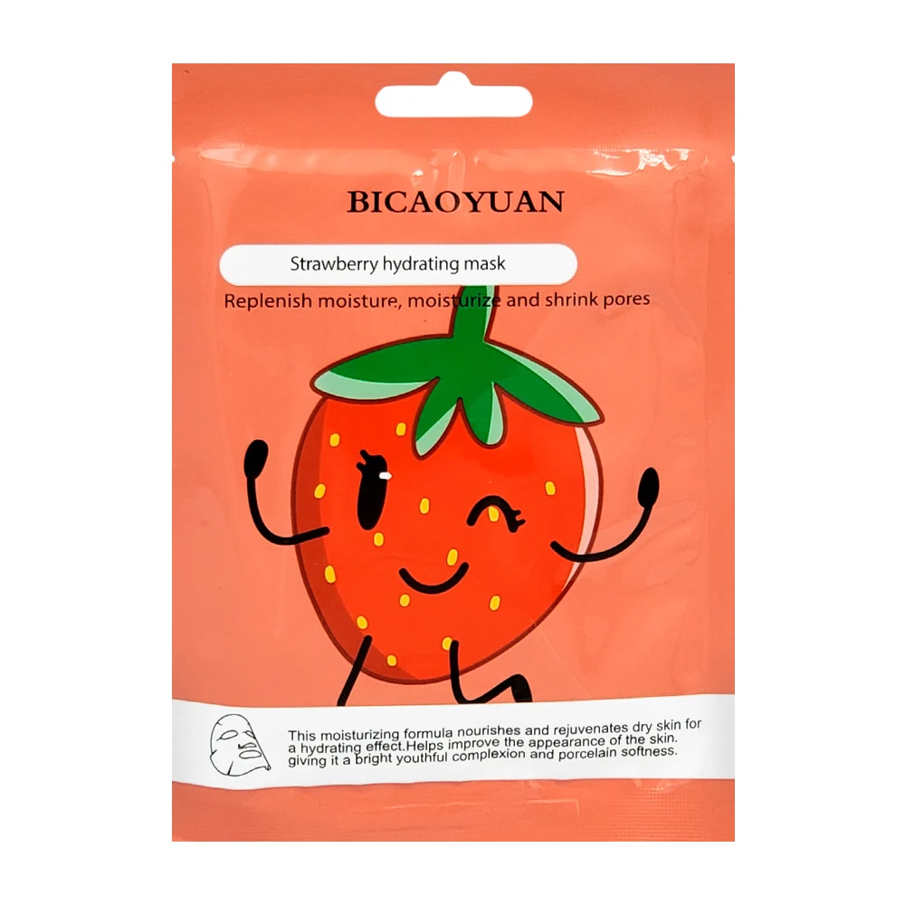 Mascarilla facial hidratante bicaoyuan con extracto de fresa, 25ml / a-57