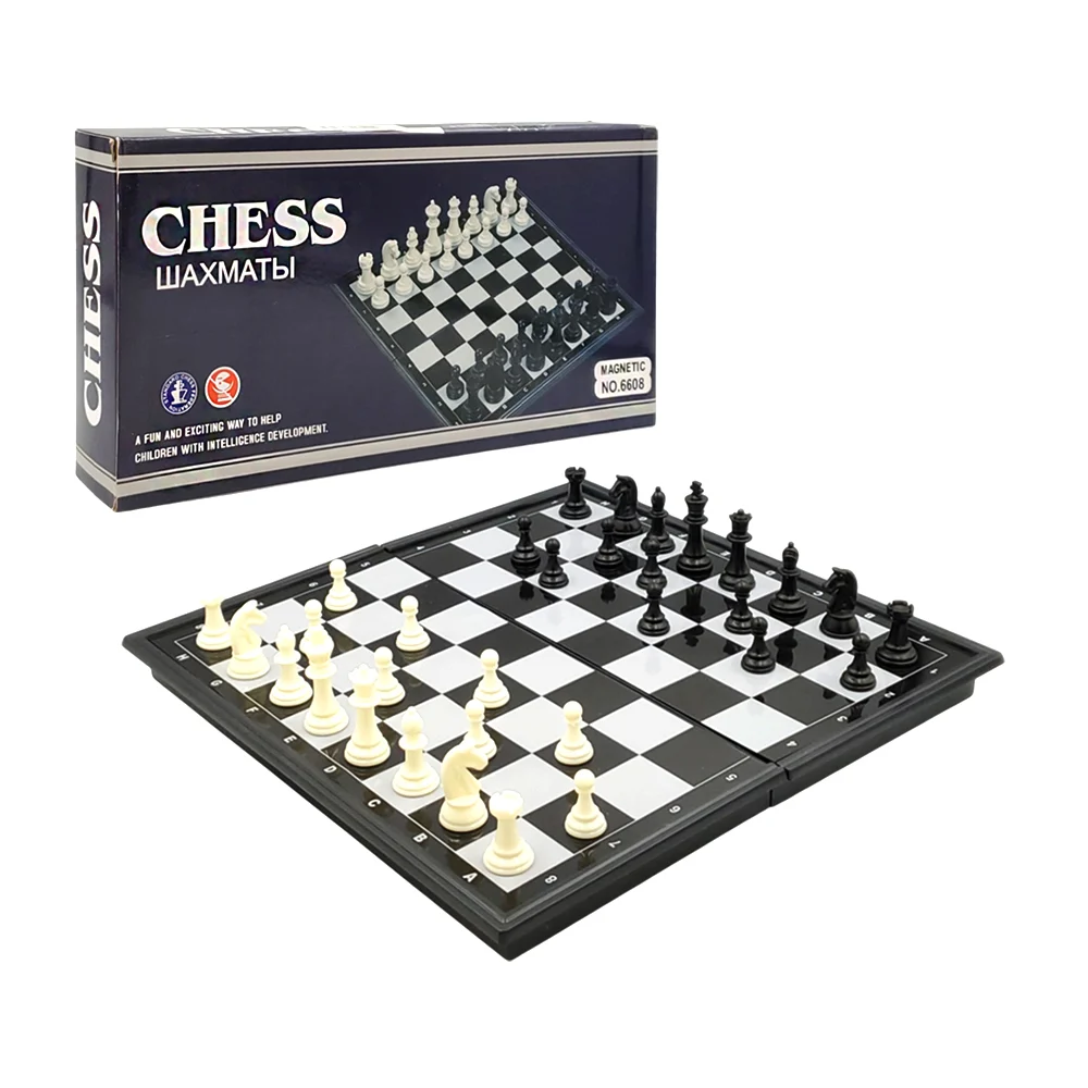 Juego de ajedrez 27x27cm tablero plegable, diseño elegante y fichas magnéticas