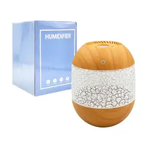 Humidificador con diseño tipo de madera y efecto craquelado, capacida…