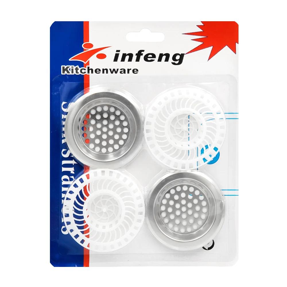 Blíster con 4 filtros coladores para tarja - fregador / kc42519