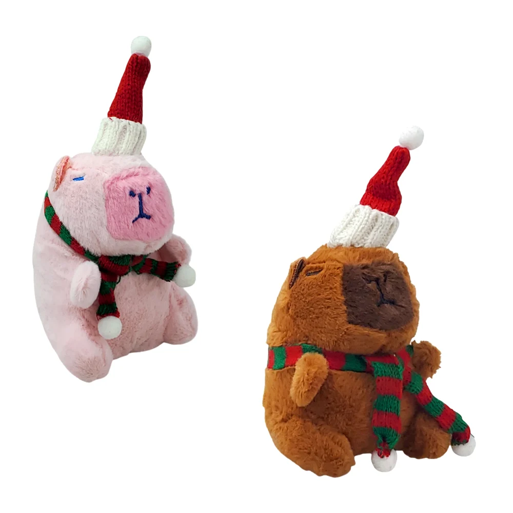 Llavero en forma de capibara con gorrito y bufanda navideño, variedad / lu2105